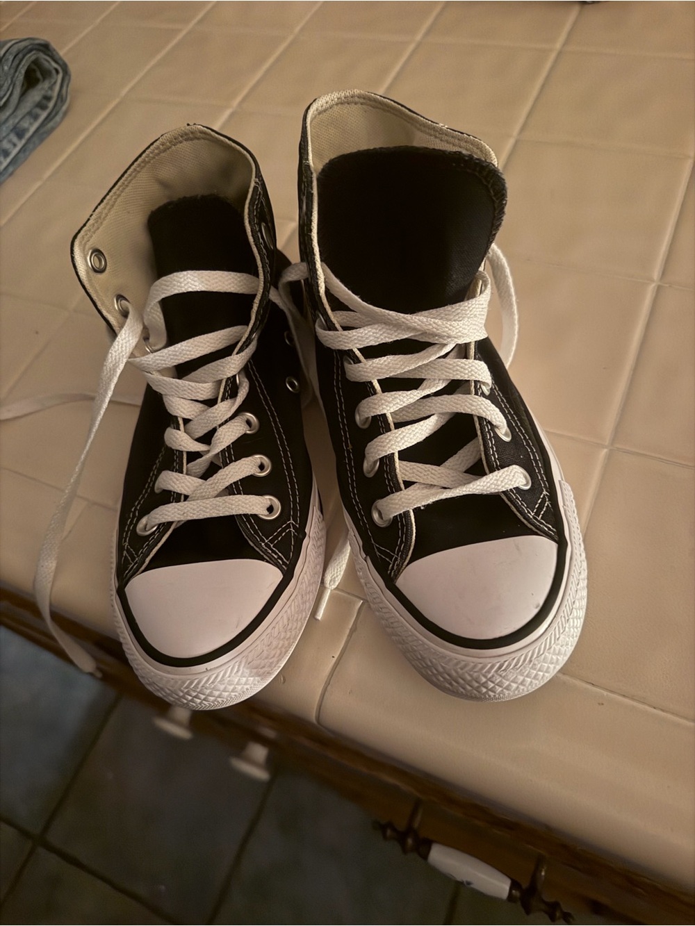 Converse Black and White High-Top Canvas Sneakers